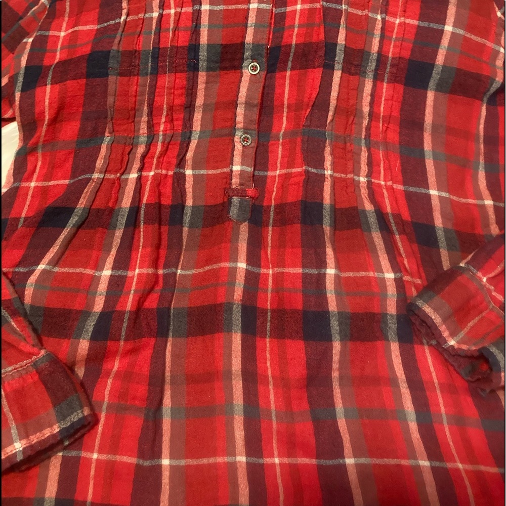 Vintage America Blues Tartan/chambray Flannel Artisan gorpcore style Shirt - Picture 10 of 10